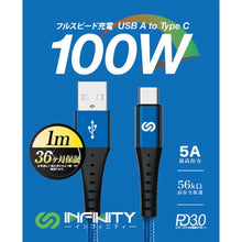 Load image into Gallery viewer, INFINITY TC420 USB TYPE A - USB TYPE C 100W fast charging cable