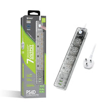 將圖片載入圖庫檢視器 XPower PS4D 7輸出 2 USB + 1 Type-C 4頭拖板 (透明黑)