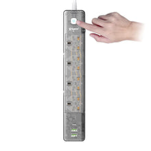 將圖片載入圖庫檢視器 XPower PS4D 7輸出 2 USB + 1 Type-C 4頭拖板 (透明黑)