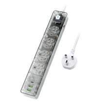 將圖片載入圖庫檢視器 XPower PS4D 7輸出 2 USB + 1 Type-C 4頭拖板 (透明黑)