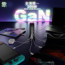 將圖片載入圖庫檢視器 INFINITY - T200W 氮化鎵 8Port GaN 200W 5C3A 8輸出 共用時全支持快充功能 USB充電器 / BLACK 黑色