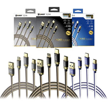 將圖片載入圖庫檢視器 XPower 1X3G 鍍金1出3高速充電編織線