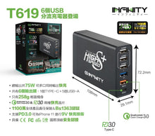 Load image into Gallery viewer, INFINITY T619 Quick Charge 3.0 White Licensed in Hong Kong