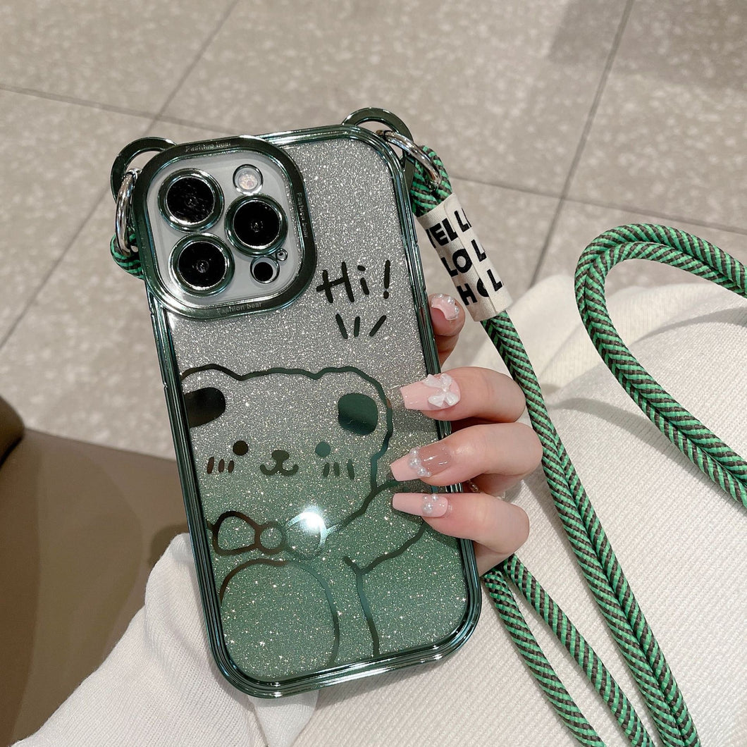 Bear mobile phone case (with string)